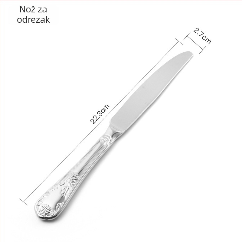 Pet-dijelni set pribora od 304 nerđajućeg čelika, Earl Series No.1, ogledno poliran, lagani luksuz