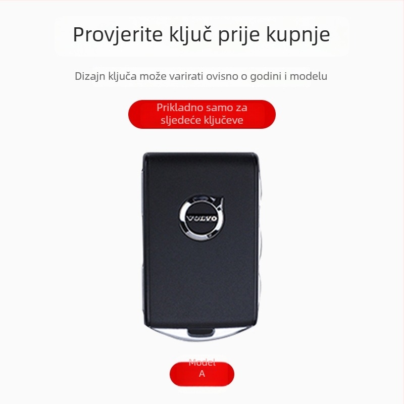 Volvo futrola za ključ, ovčja koža, jednostavan stil, kompatibilno XC40, XC60, XC90, V90, V60, C40, S90, S60