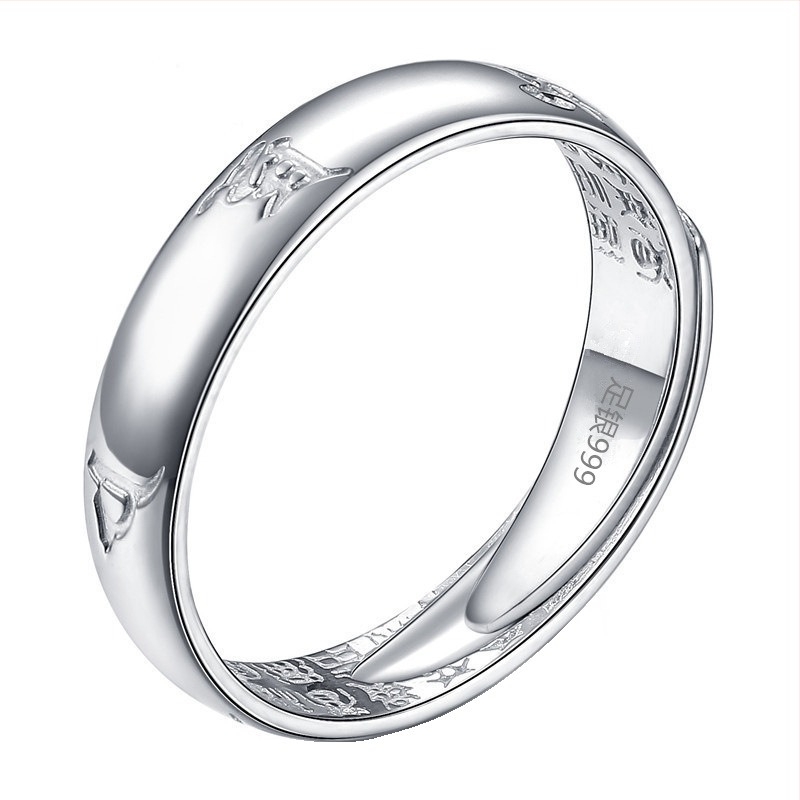 Muški prsten od srebra 999, elektroplatiran, prsten s karakterom