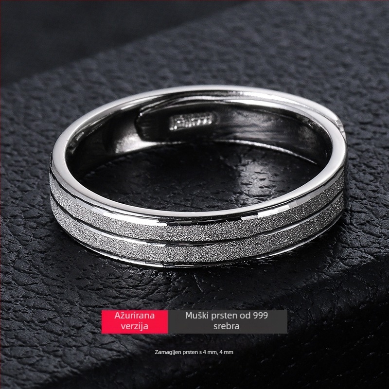 Muški prsten od srebra 999, elektroplatiran, prsten s karakterom