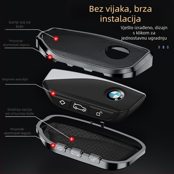 BMW blade kožni i metalni kućište ključa za seriju 5 530Li i seriju 3 325Li – luksuzno, prilagodljivo
