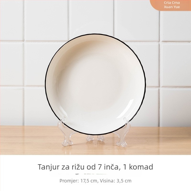 Porcelanska zdjela za juhu, jednostavan stil, pogodna za mikrovalnu, završni podglazurni kolor površina