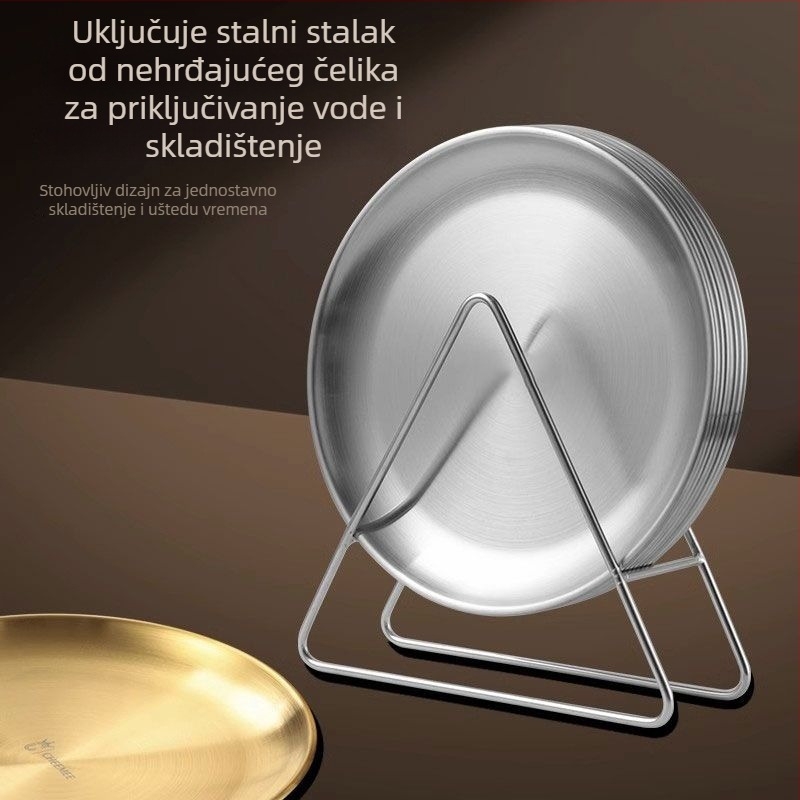 Set posuda za kosti od nehrđajućeg čelika – okrugli, moderni minimalistički stil, elektroplakiranje