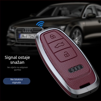 Gruibao futrola za ključ Audi za A6L/A7/A8L/Q7/Q8 – goveđa koža, jednostavan stil