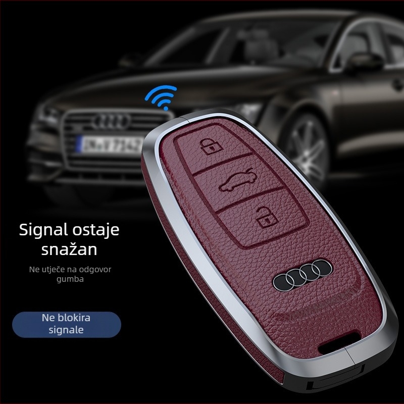 Gruibao futrola za ključ Audi za A6L/A7/A8L/Q7/Q8 – goveđa koža, jednostavan stil