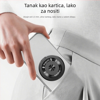 Sklopivi držač za telefon s magnetskim držačem i stražnjom naljepnicom, kompatibilan Apple/Huawei/Xiaomi; metal + plastika; bežično punjenje; univerzalni prijenosni prstenasti držač