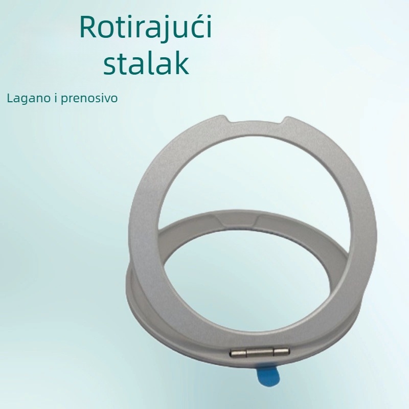 Stolni držač za telefon s magnetskim 360° rotirajućim prstenom i stražnjom ljepljivom pločom – ultratanki, aluminijski legura + PC