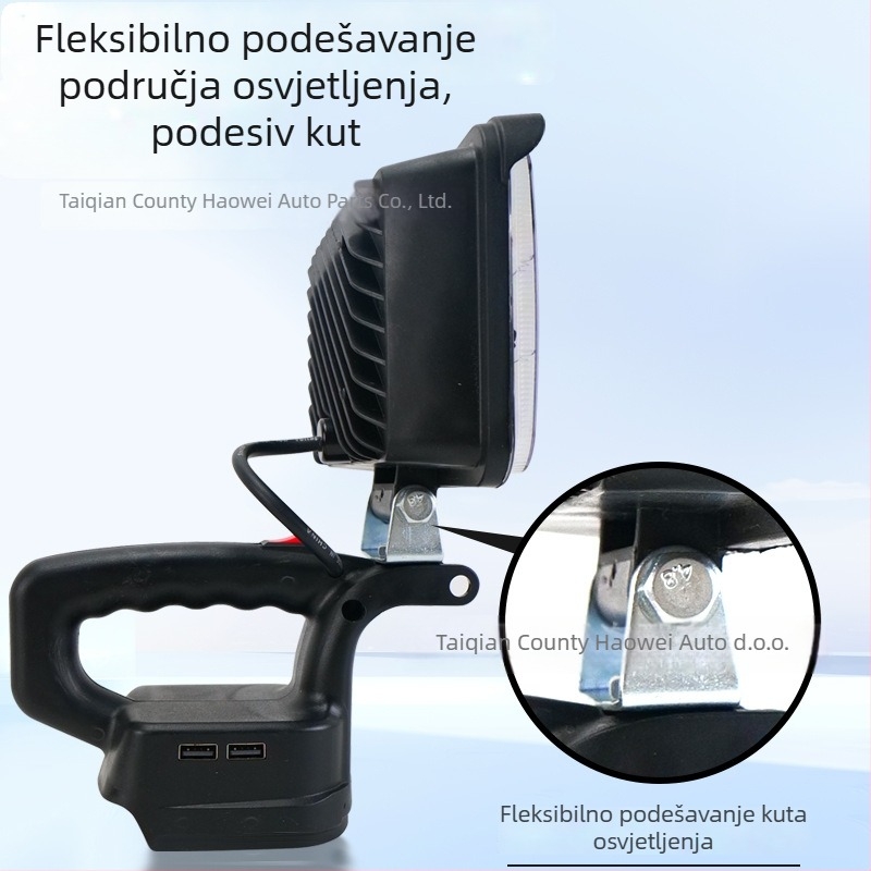 Prijenosno LED radno svjetlo s litijskom baterijom, 12–80V, 5000 lm, za hitne popravke