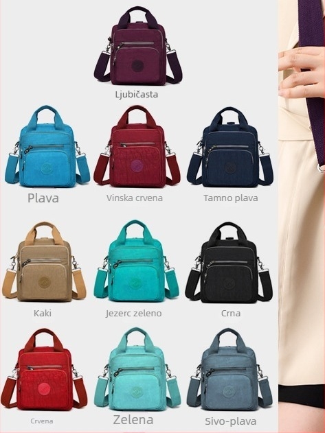 Krosbody torba za posao, velika kapaciteta, vertikalno kvadratnog oblika, Oxford materijal, zatvaranje na zatvarač, unutarnja džep sa zatvaračem, samo jedan kaiš