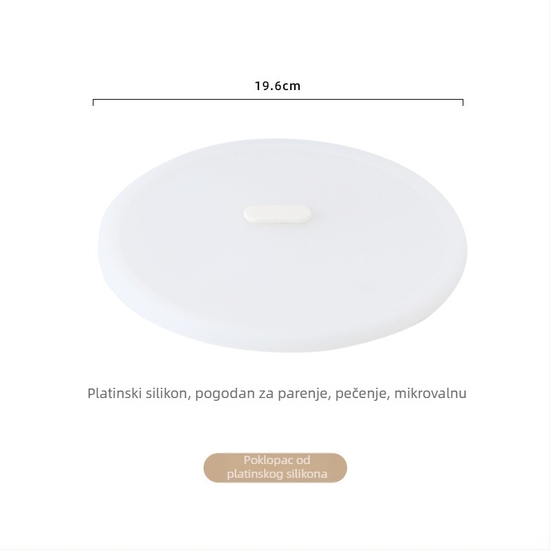 Keramički tanjur s tri odjeljka, okrugli, mikrovalna sigurna, moderan minimalistički dizajn, mogućnost tiskanja logotipa, prilagodljiv