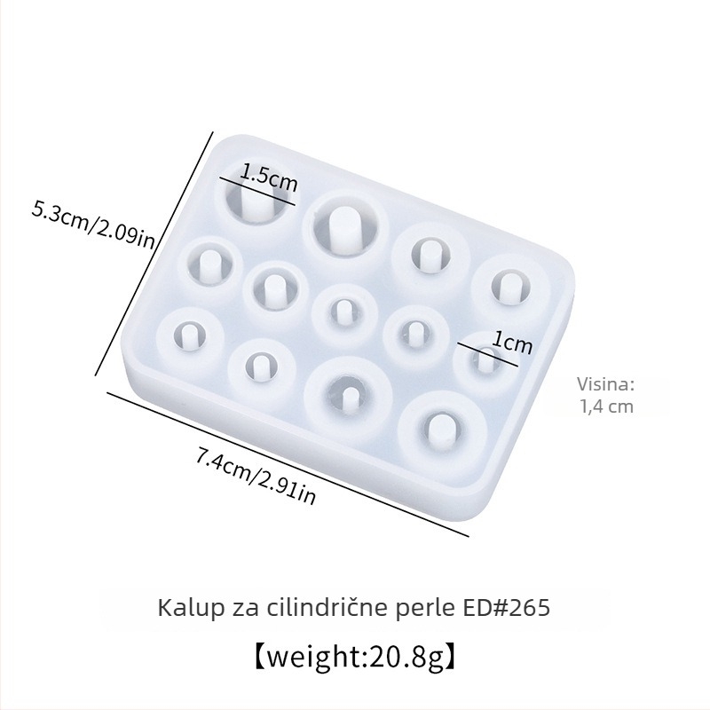 Silikonska kalupa za nakit za DIY s oblicima: okrugli, kvadratni, ovalni, poliedrični i cilindrični za naušnice i narukvice