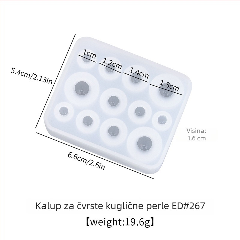 Silikonska kalupa za nakit za DIY s oblicima: okrugli, kvadratni, ovalni, poliedrični i cilindrični za naušnice i narukvice
