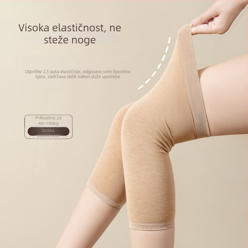 Ženske zimske tople koljene navlake, visoko elastična kompresija, materijal 44% poliester, 46% viskoze, 10% spandeks, za kućnu upotrebu