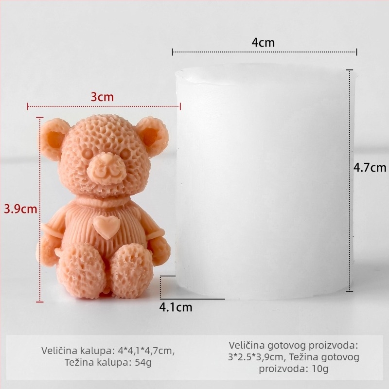 Silikonska forma u obliku mede za DIY aromatične svijeće