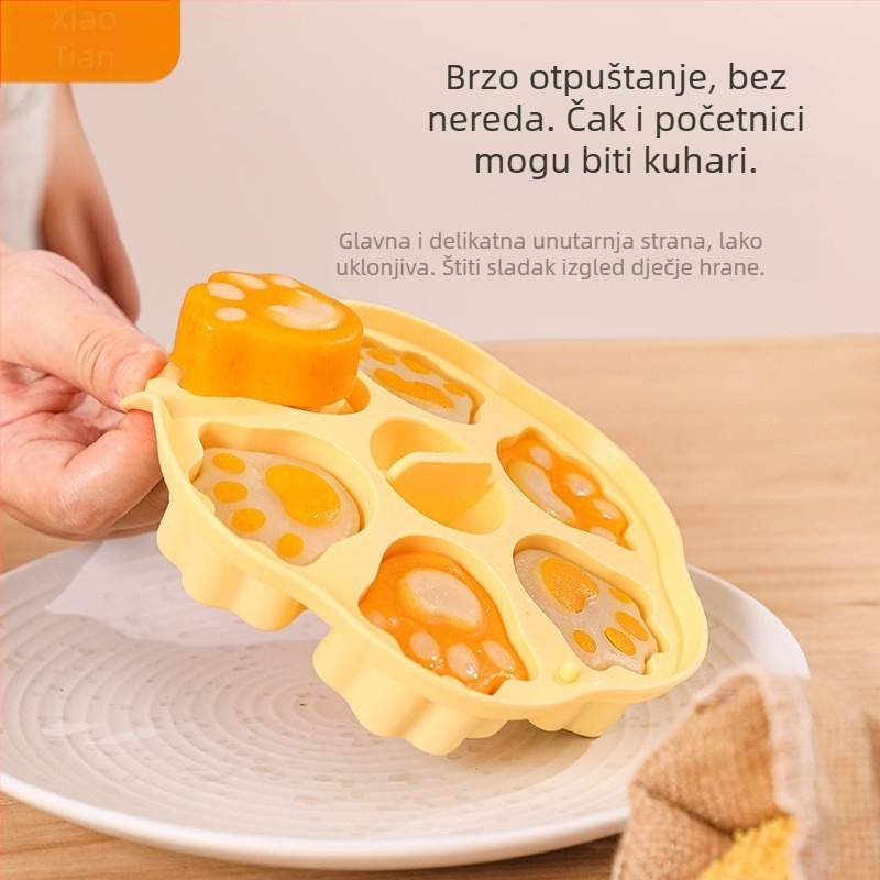 Silikonska kalupa za parenje kolača za bebinu hranu, visoka termička otpornost, oblik crtkanog kobasice, alat za pečenje