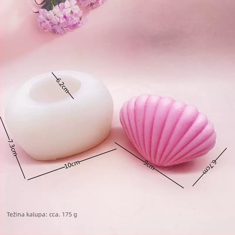 Silicone kalup u obliku biserne školjke za pečenje, sapun i žbuku
