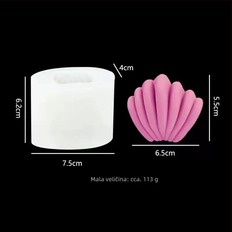Silicone kalup u obliku biserne školjke za pečenje, sapun i žbuku