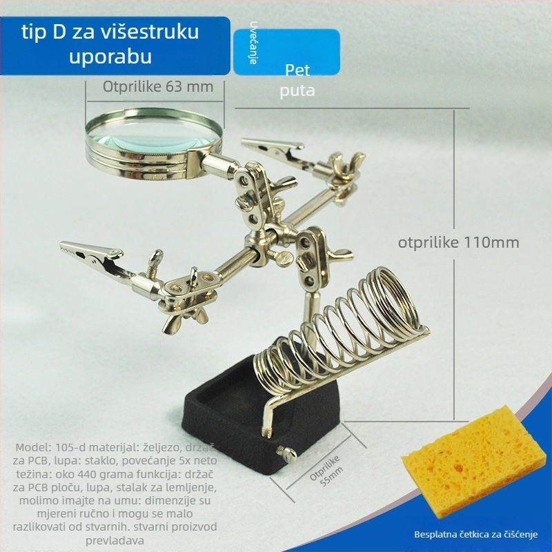 Kombinirana stolna lampa s povećalom za popravak mobitela, nosač za lemilicu | Brand: Unique, Materijal: ljubičasto sandalovo drvo