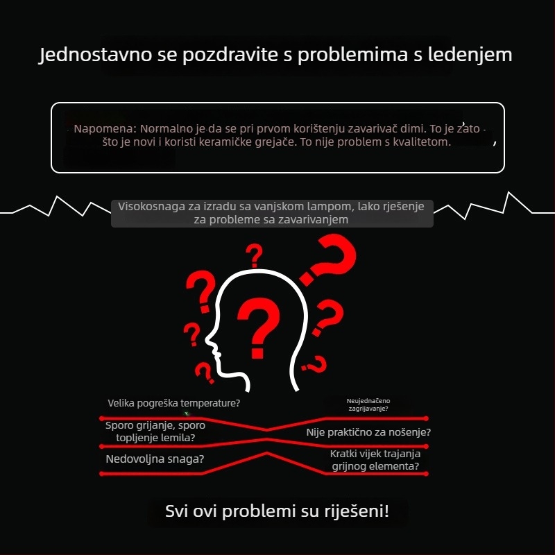 Električna lemilica s gumiranom drškom, 220-240V, električno grijanje, za zavarivanje i popravke