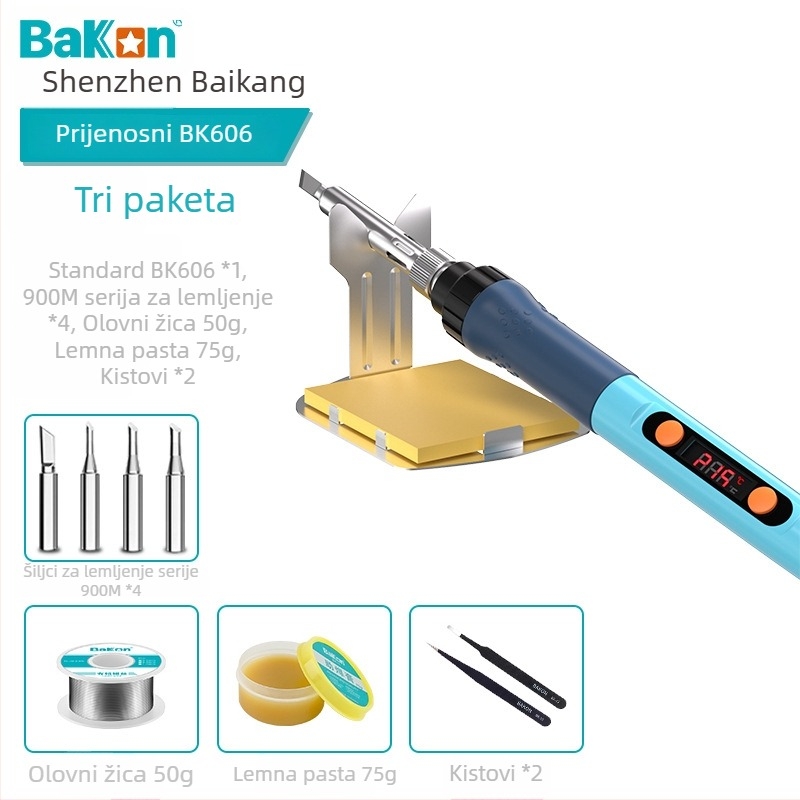 BAKON BK606 lemilica s podesivom temperaturom, 90W, 230V, priključna, za popravak mobitela