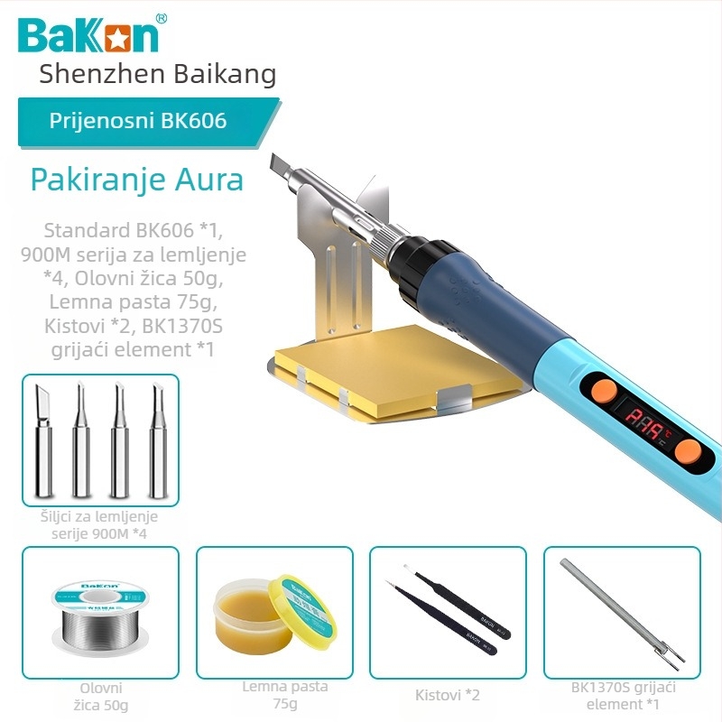 BAKON BK606 lemilica s podesivom temperaturom, 90W, 230V, priključna, za popravak mobitela