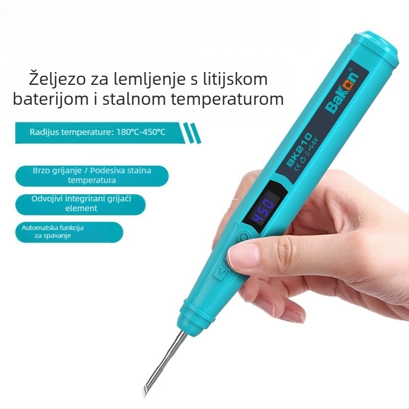 BK210 lemilica s konstantnom температуrom, USB punjenje, napajanje litijskom baterijom, prijenosni mini set