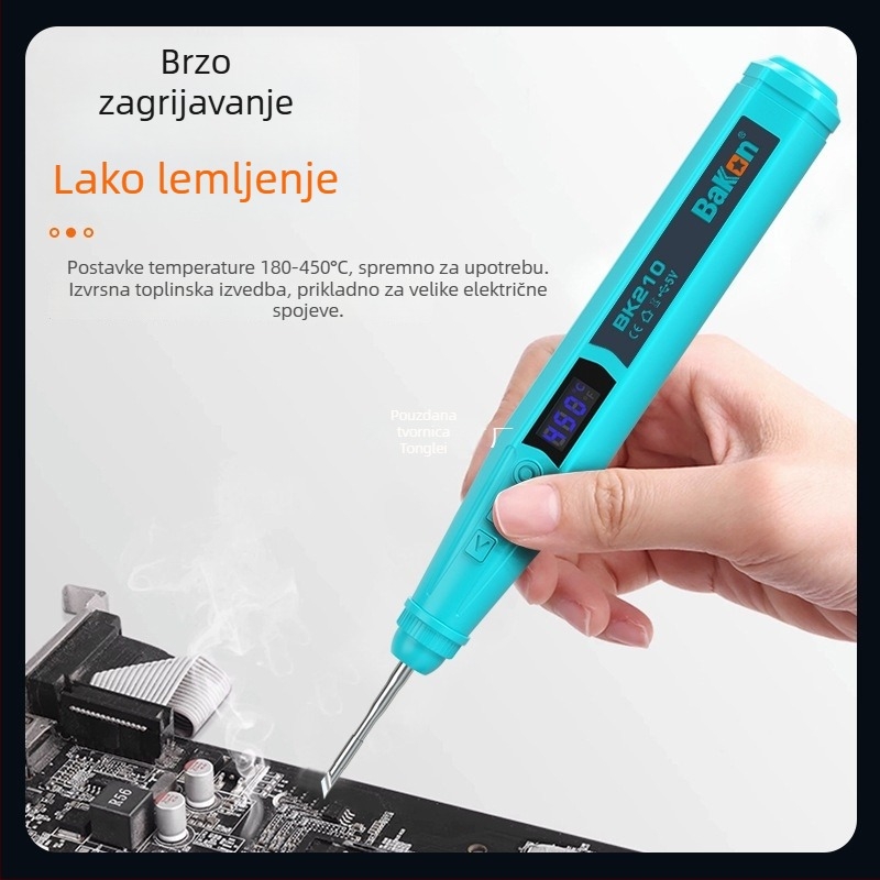 BK210 lemilica s konstantnom температуrom, USB punjenje, napajanje litijskom baterijom, prijenosni mini set