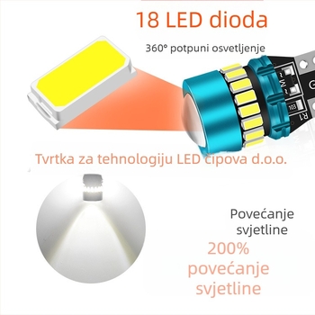 T10 LED svjetlo za automobil s lećom - svjetlo registarske pločice, 12V, 1W, 120lm, IP63