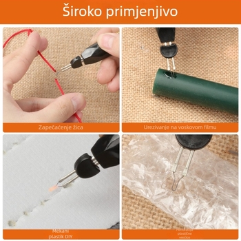 Proširena olovka za sagorijevanje žice — gumena ručka, napajanje baterijom 1,5V, za DIY izradu i patchwork šivanje