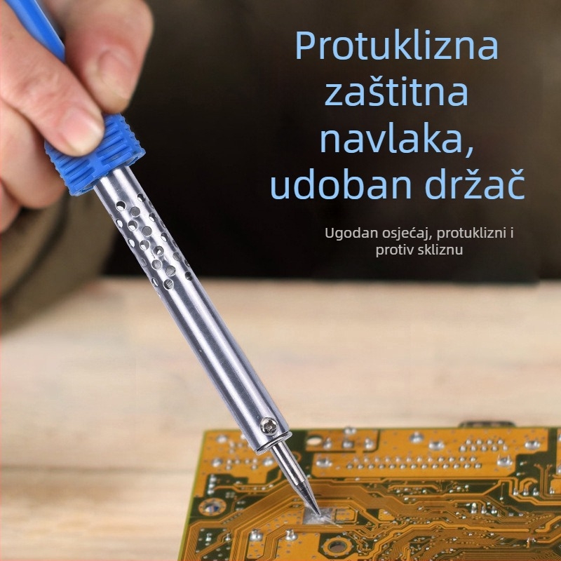 Visokoučinkovit lemilni alat s oštrim vrhom, gumirana drška, 240V, električno grijanje, za elektroničko lemljenje, marka BQQING