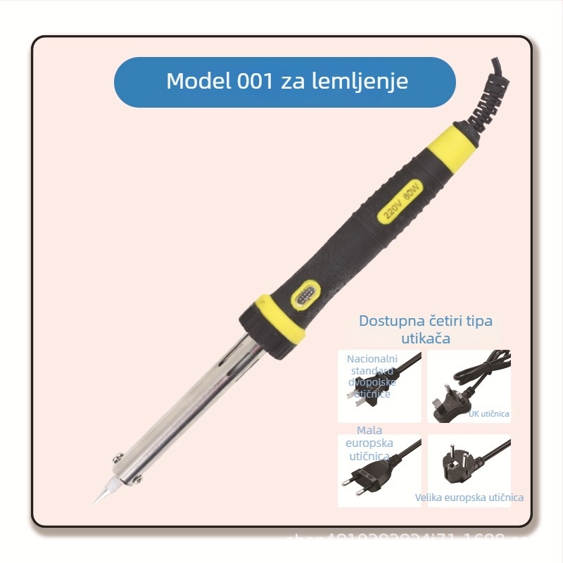 Visokoučinkovit lemilni alat s oštrim vrhom, gumirana drška, 240V, električno grijanje, za elektroničko lemljenje, marka BQQING