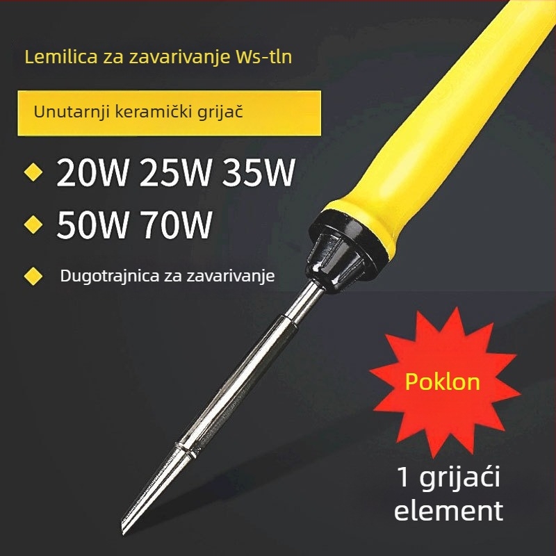 Kućna lemilica s keramičkim grijačkim elementom, 220 V, pet postavki snage: 20/25/35/50/70 W, električno grijanje