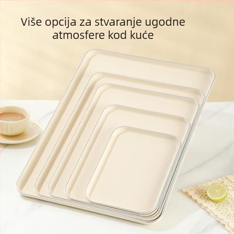 Nordijskog stila pravokutni plastični poslužavnik za voće i čajne šalice