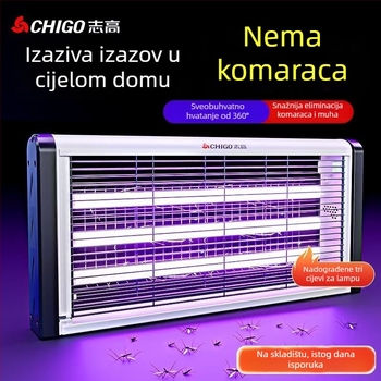 Lampa za ubijanje komaraca – zidna, LED, za površine od 61 m² ili više, električni šok i hvatanje komaraca svjetlosnim valovima