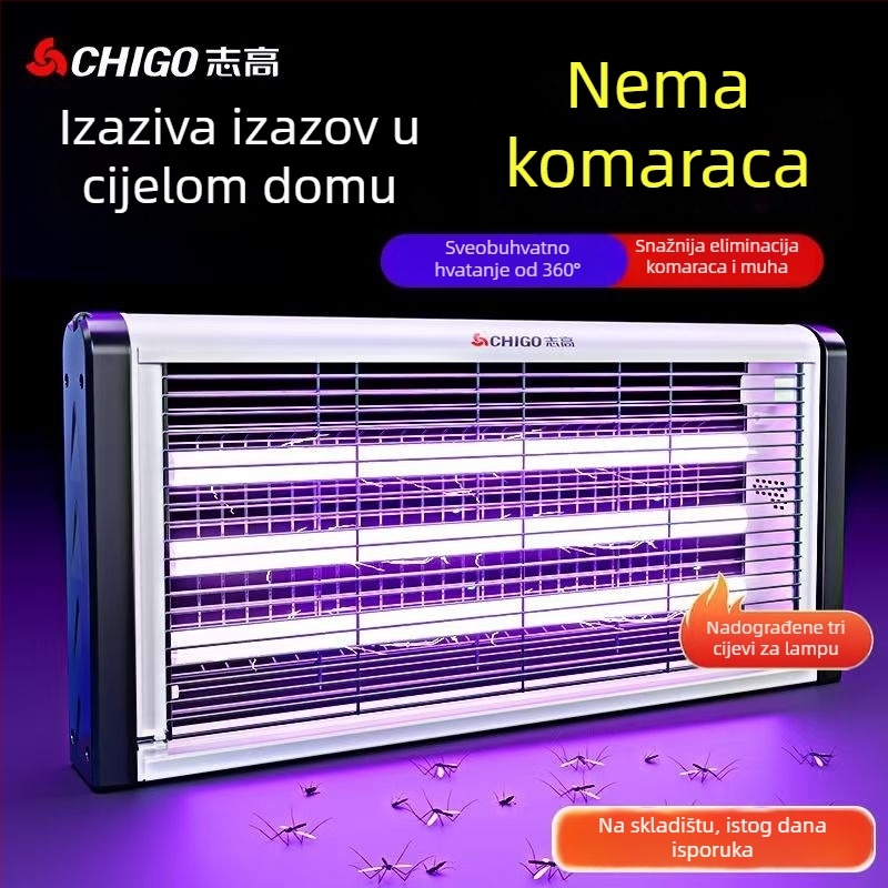 Lampa za ubijanje komaraca – zidna, LED, za površine od 61 m² ili više, električni šok i hvatanje komaraca svjetlosnim valovima