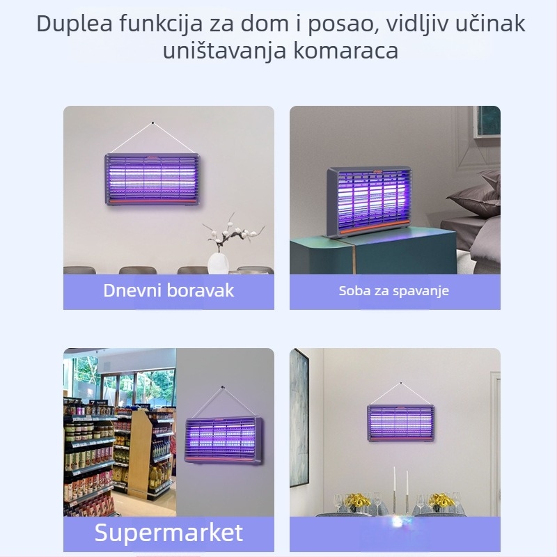 LED lampica za ubijanje komaraca i muha, hvatalica s valovima svjetla, pokrivenost 31–40 m², 6–12W, bez baterije