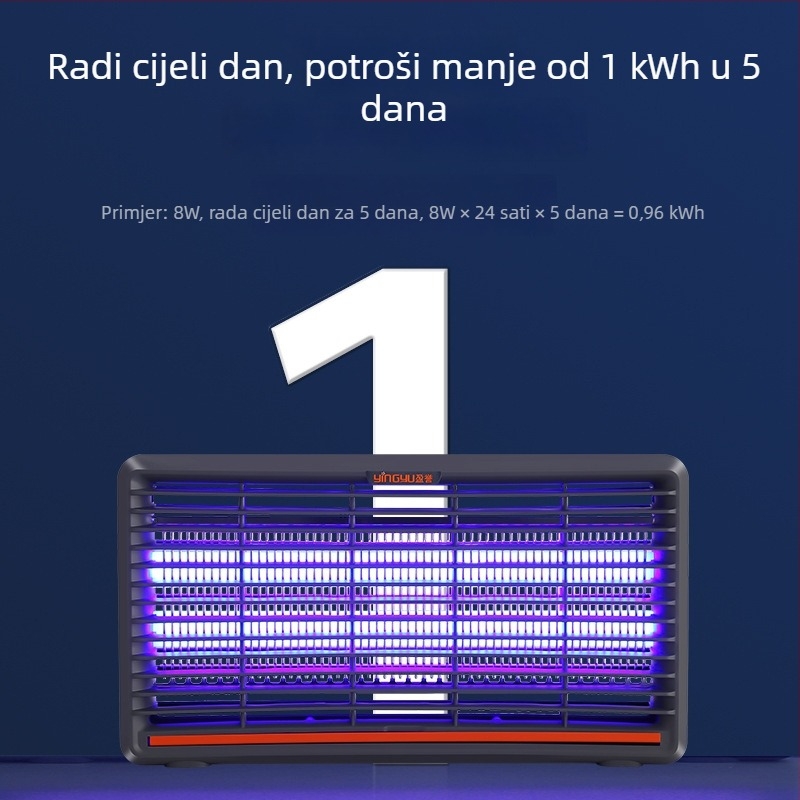 LED lampica za ubijanje komaraca i muha, hvatalica s valovima svjetla, pokrivenost 31–40 m², 6–12W, bez baterije
