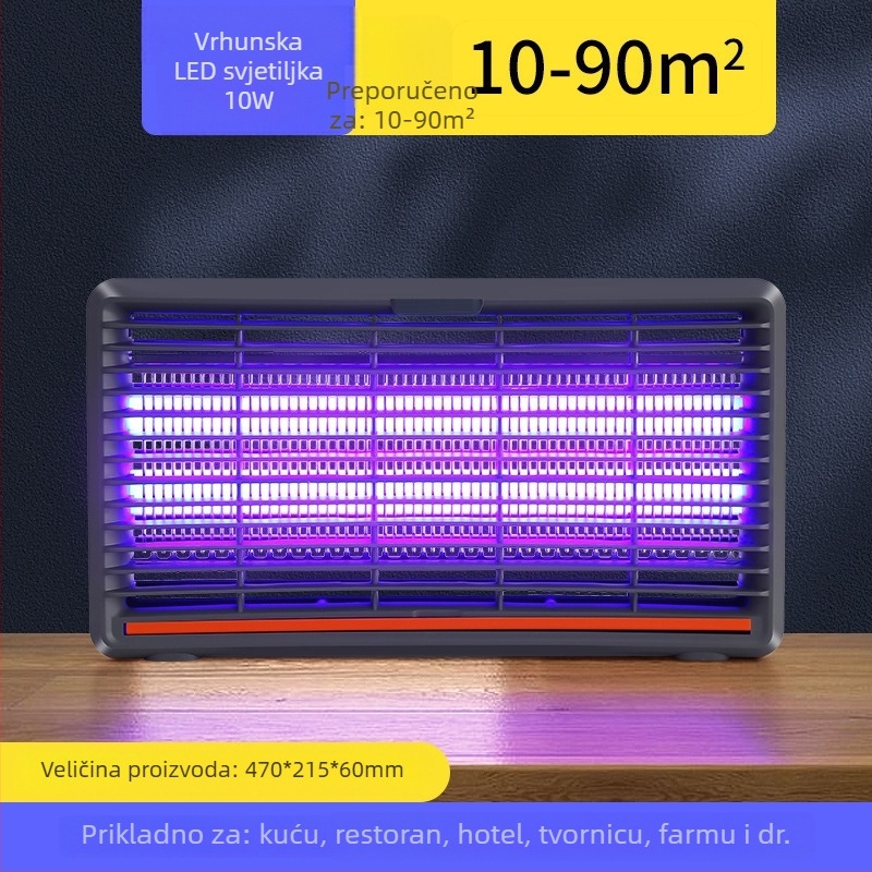 LED lampica za ubijanje komaraca i muha, hvatalica s valovima svjetla, pokrivenost 31–40 m², 6–12W, bez baterije