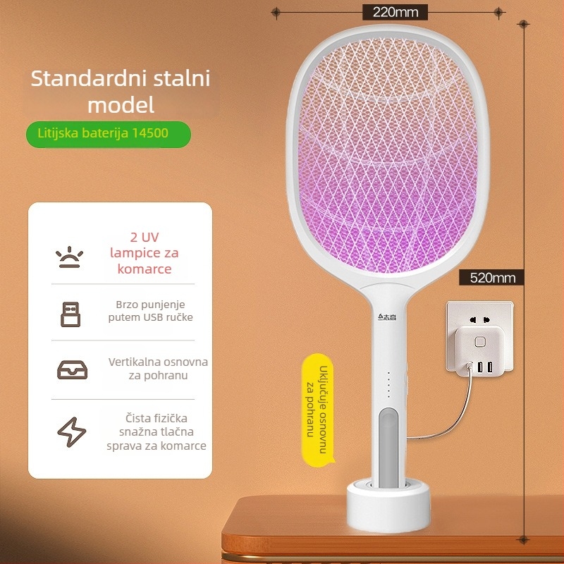 Chigo Električna hvatačica komaraca s ugrađenom baterijom, UV lampom, domet 31–40 m², vrijeme punjenja 1–3 sata, ubijanje svjetlom + električni šok