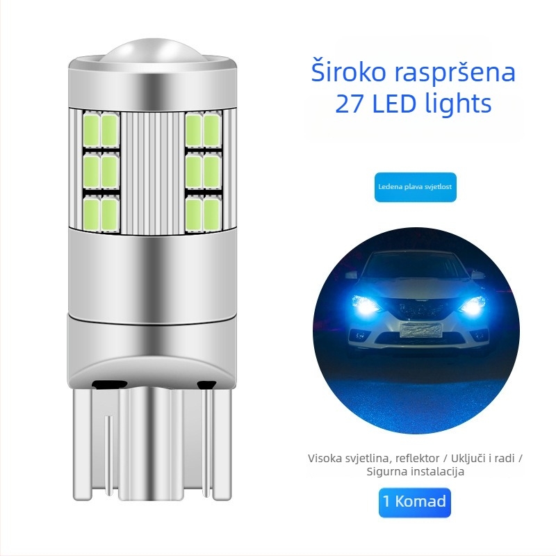 Automobilsko LED svjetlo indikatora širine - T10/W5W, 27SMD 1206; 12V, 3W (univerzalna kompatibilnost)