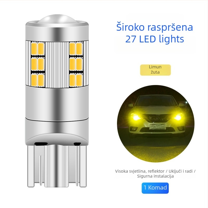 Automobilsko LED svjetlo indikatora širine - T10/W5W, 27SMD 1206; 12V, 3W (univerzalna kompatibilnost)
