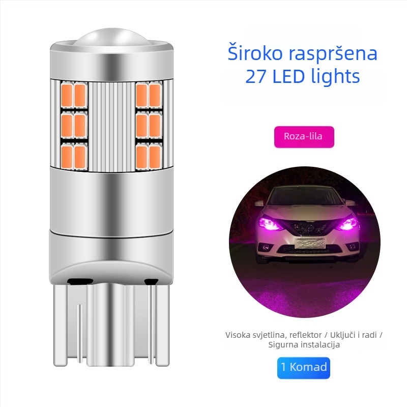 Automobilsko LED svjetlo indikatora širine - T10/W5W, 27SMD 1206; 12V, 3W (univerzalna kompatibilnost)