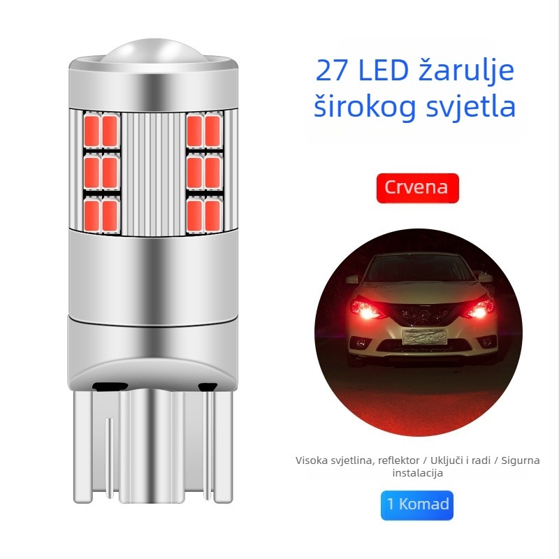 Automobilsko LED svjetlo indikatora širine - T10/W5W, 27SMD 1206; 12V, 3W (univerzalna kompatibilnost)