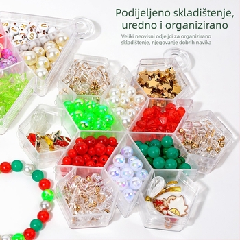 DIY set nakita: akrilne perle sa motivom snežinke i božićnog drveta za ogrlicu i narukvicu – injekcijsko oblikovanje, božićni stil, plemeniti uzorak