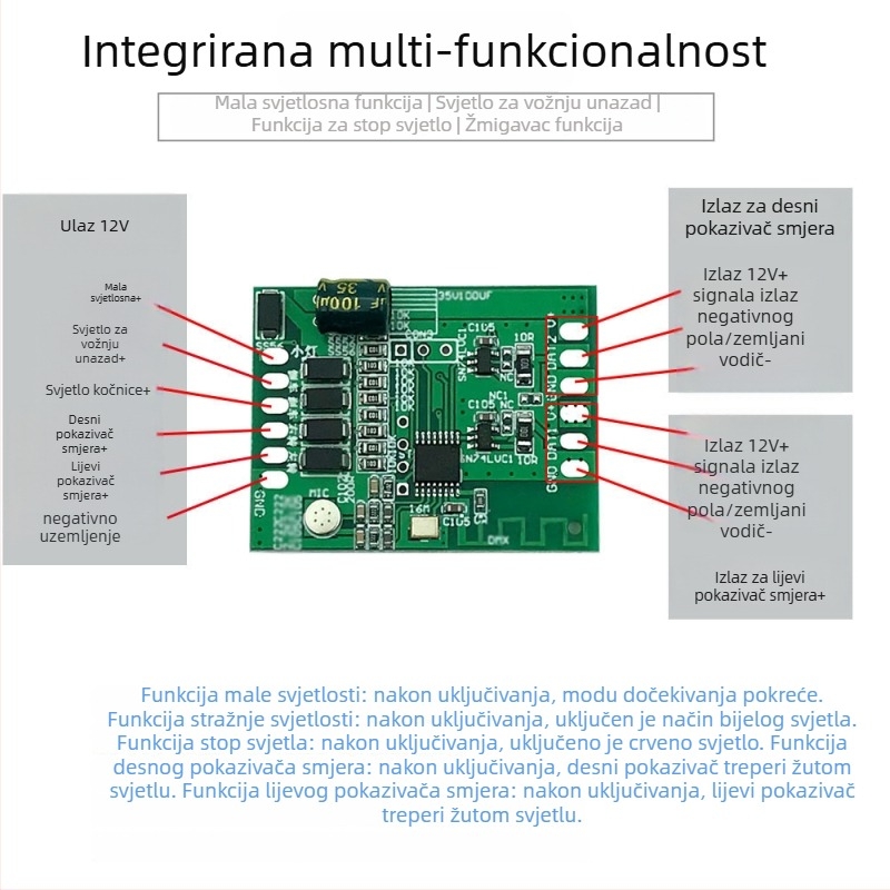 Bluetooth APP-u upravljani dvostruki modul za auto i motocikl signale i dnevnu svjetlost, LED 12V, 12W, 1A, 600 lm, model DZ-YDNXY0057OHO
