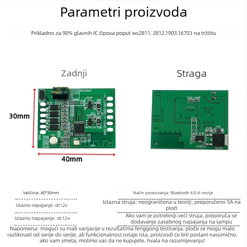 Bluetooth APP-u upravljani dvostruki modul za auto i motocikl signale i dnevnu svjetlost, LED 12V, 12W, 1A, 600 lm, model DZ-YDNXY0057OHO