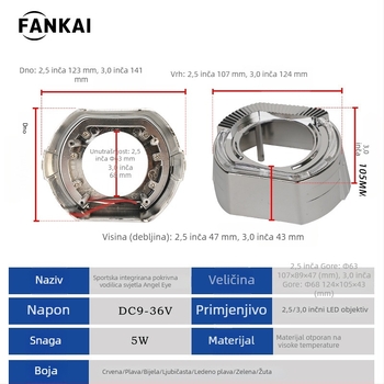 2,5/3 inča sportski Angel Eyes s integriranim dekorativnim poklopcem za LED dnevna svjetla
