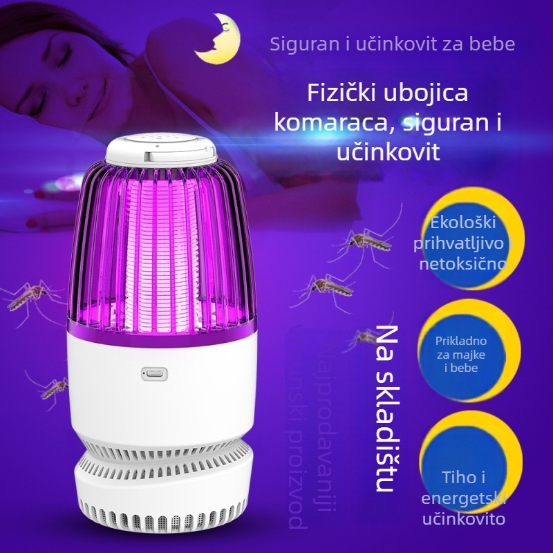 BG602 LED Lampa za Komarce s Pasti Svjetlosnog vala i Električnim Šokom — Nepomična, Bez Ugrađene Baterije