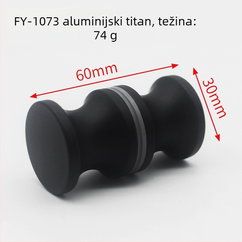 Drška za staklena vrata tuš kabine - mali model, od aluminijske legure, cilindrična, mat završna obrada, moderni minimalistički stil