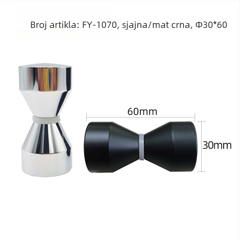 Drška za staklena vrata tuš kabine - mali model, od aluminijske legure, cilindrična, mat završna obrada, moderni minimalistički stil